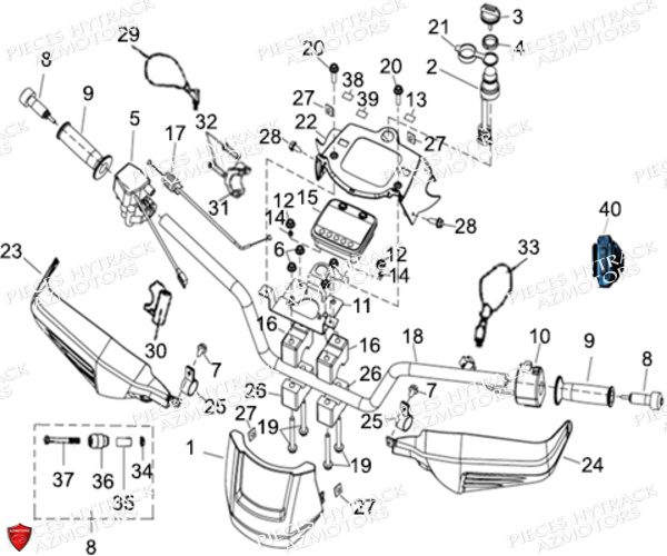 Guidon Compteur HYTRACK Pièces Quad HY570X