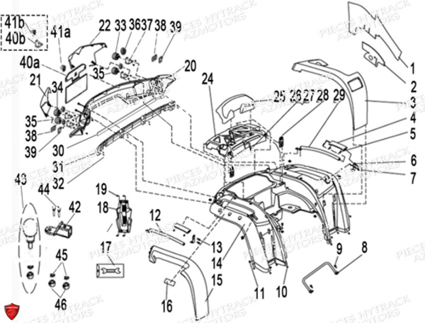 Carrosserie Arriere HYTRACK Pièces Quad HY570 STL EPS