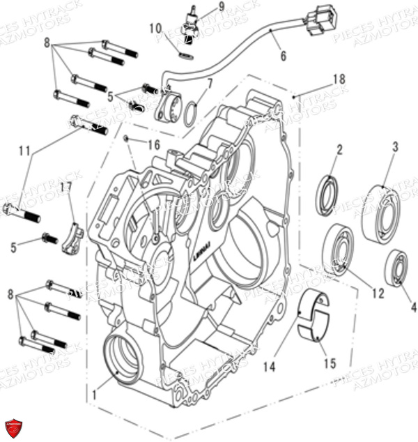 Carter Moteur Droit HYTRACK Pièces Quad HY570 STL EPS