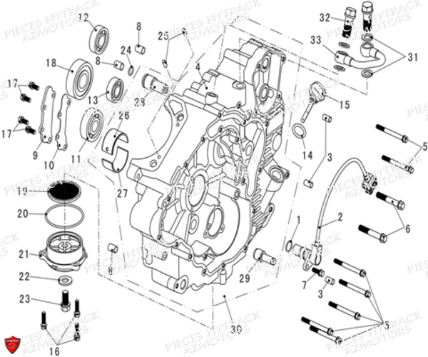 Carter Moteur Gauche HYTRACK Pièces Quad HY570 STL EPS