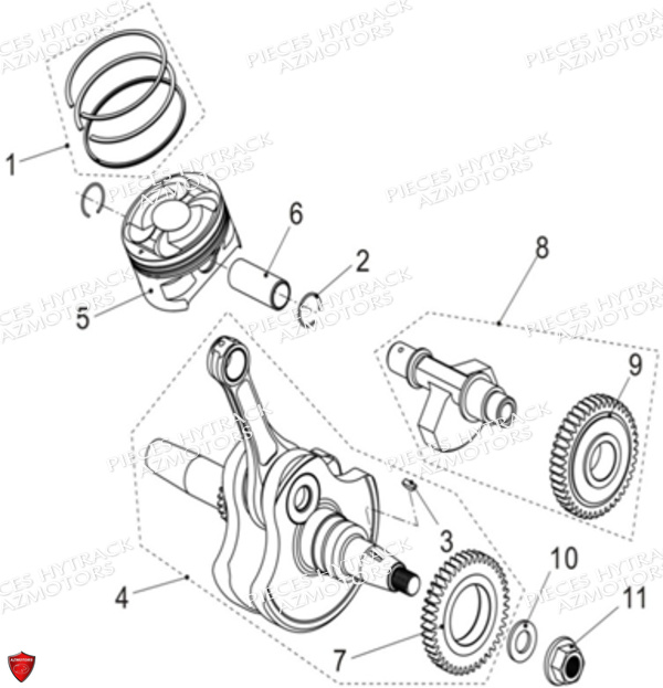 Embiellage Piston HYTRACK Pièces Quad HY570 STL EPS