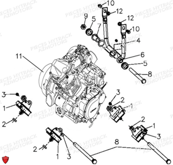 Ensemble Moteur Support Moteur HYTRACK Pièces Quad HY570 STL EPS