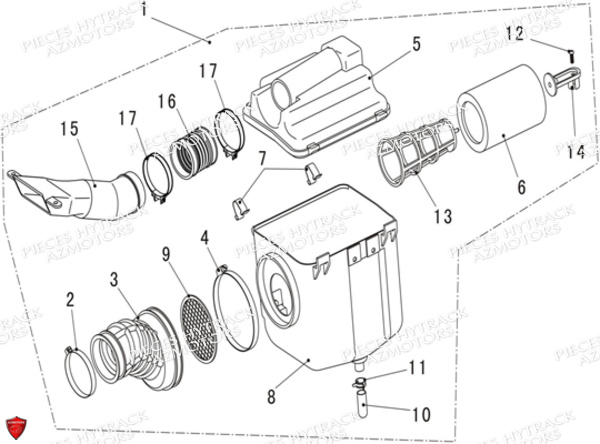 FILTRE_A_AIR HYTRACK Pièces Quad HY570 STL EPS