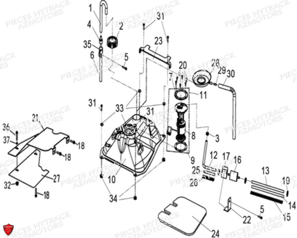 Reservoir Carburant HYTRACK Pièces Quad HY570 STL EPS