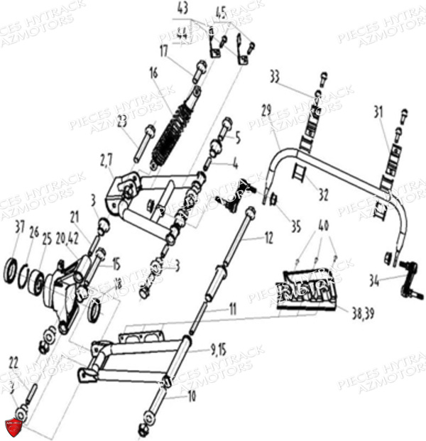 Suspensions Arriere HYTRACK Pièces Quad HY570 STL EPS