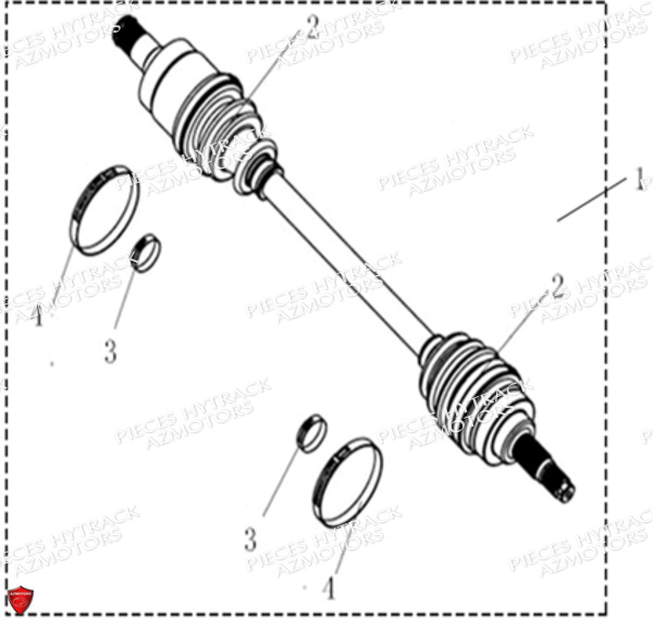 Cardan Avant Gauche HYTRACK Pièces Quad HY570 X EPS