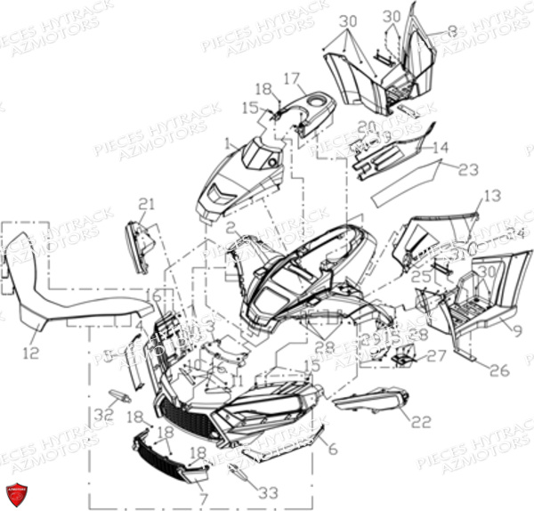 CARROSSERIE_AVANT HYTRACK Pièces Quad HY570 X EPS