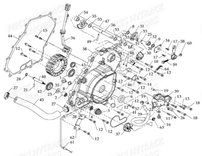 CARTER_MOTEUR HYTRACK Pièces Quad HY590 4x4