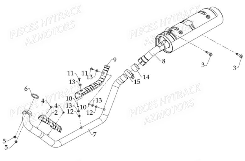 Echappement HYTRACK Pièces Quad HY590 4x4