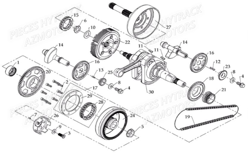 Embiellage HYTRACK Pièces Quad HY590 4x4