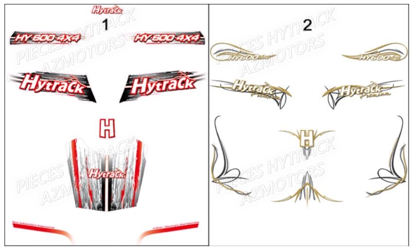 Autocollants HYTRACK Pièces Quad HY600 4x4 EFI-HY600Premium