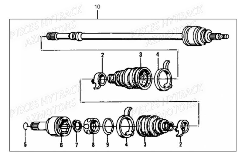 Cardan Avant HYTRACK Pièces Quad HY600 4x4 EFI-HY600Premium