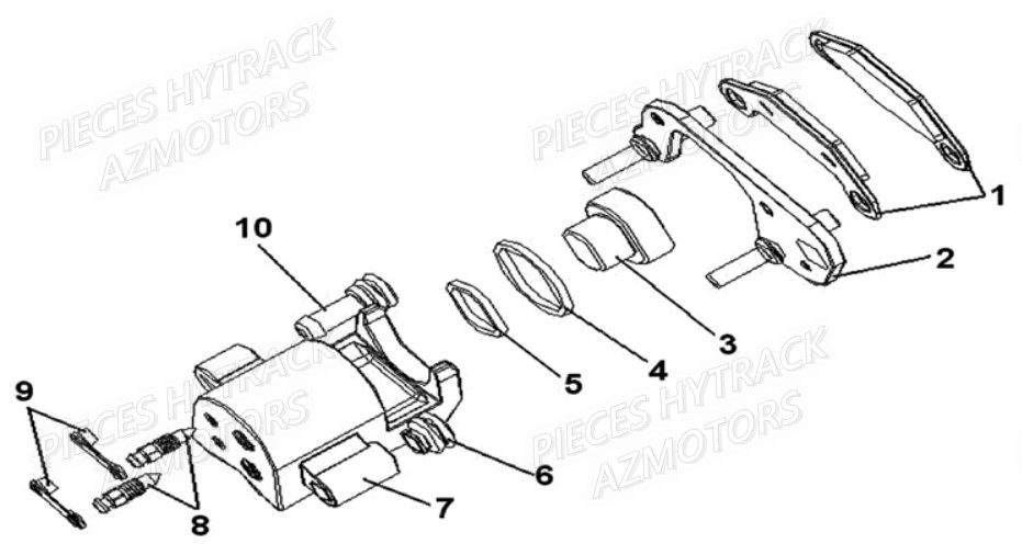 Etrier Arriere Droit HYTRACK Pièces Quad HY600 4x4 EFI-HY600Premium