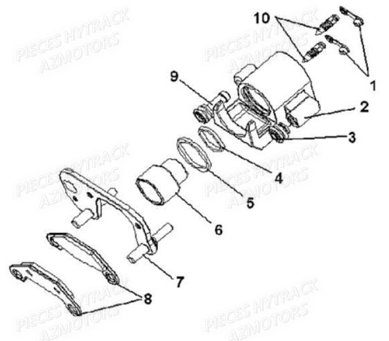 Etrier Arriere Gauche HYTRACK Pièces Quad HY600 4x4 EFI-HY600Premium