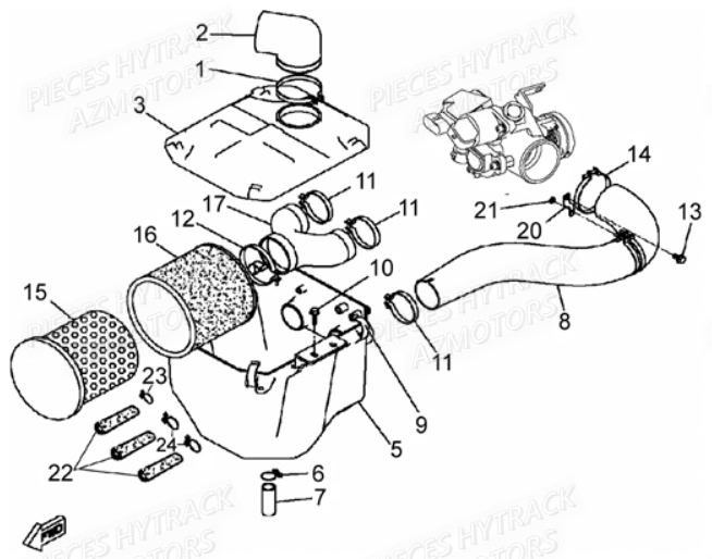 Filtre A Air HYTRACK Pièces Quad HY600 4x4 EFI-HY600Premium