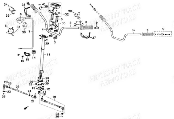 Guidon HYTRACK Pièces Quad HY600 4x4 EFI-HY600Premium