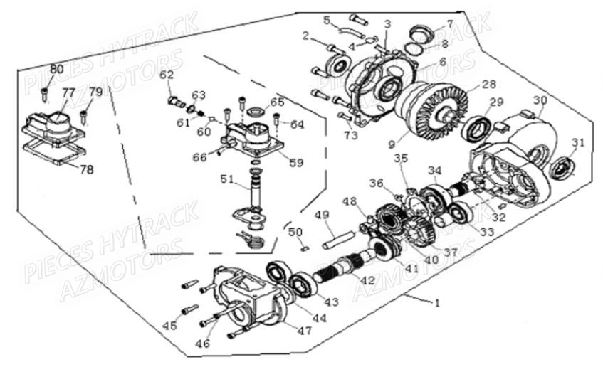 PONT_AVANT HYTRACK Pièces Quad HY600 EFI 4x4