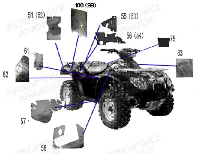 Protections Thermiques HYTRACK Pièces Quad HY600 4x4 EFI-HY600Premium