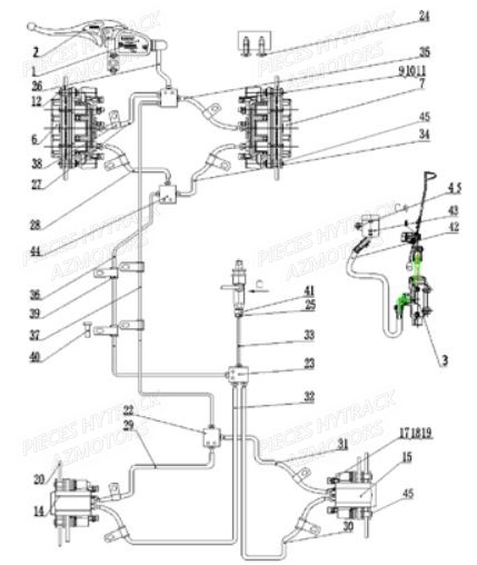 Systeme De Freinage HYTRACK Pièces Quad HY600 4x4 EFI-HY600Premium