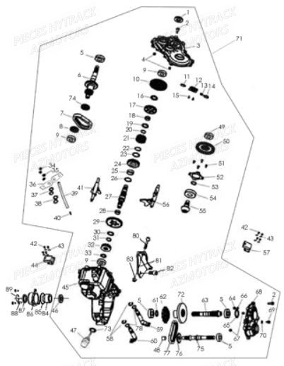 Transmission HYTRACK Pièces Quad HY600 4x4 EFI-HY600Premium