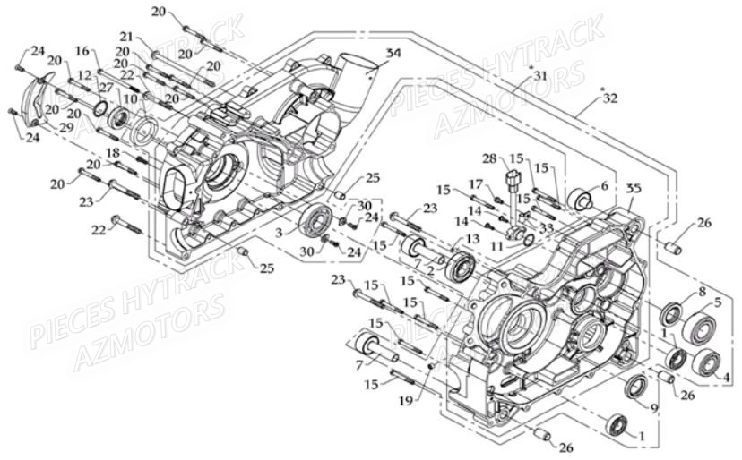 CARTER_MOTEUR_DROIT HYTRACK Pièces Quad HY610 4x4