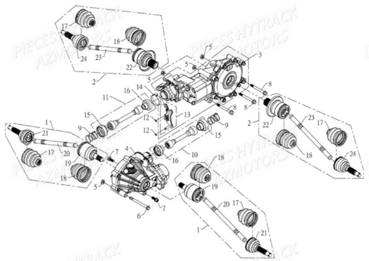 Ponts HYTRACK Pièces Quad HY610 4x4