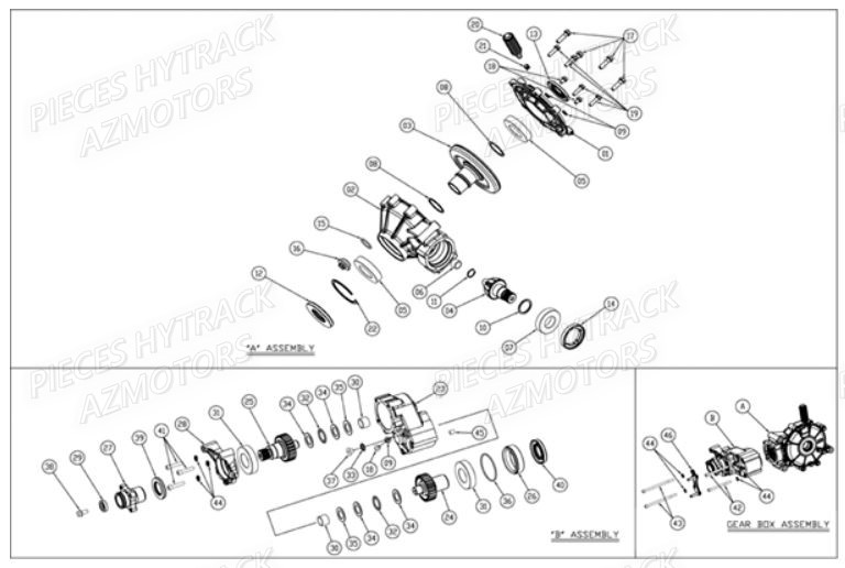 Pont Arriere HYTRACK Pièces Quad HY610 4x4