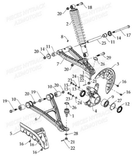 Suspension Avant Gauche HYTRACK Pièces Quad HY610 4x4