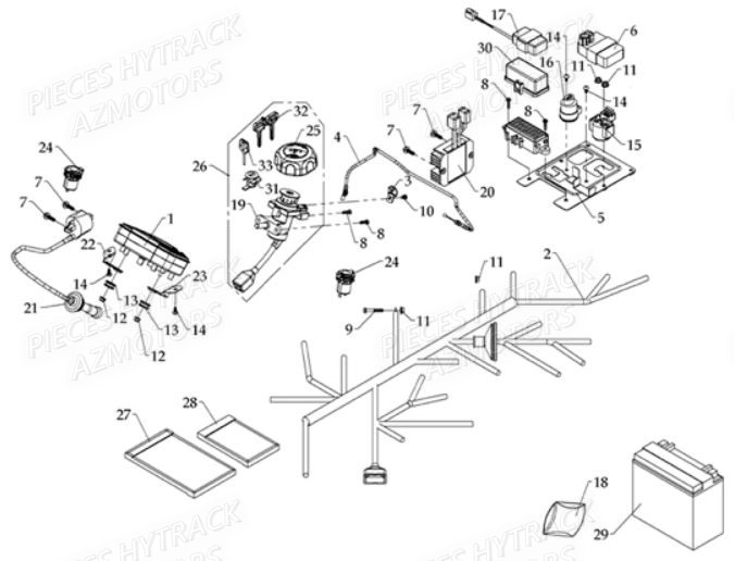 SYSTEME_ELECTRIQUE HYTRACK Pièces Quad HY610 4x4