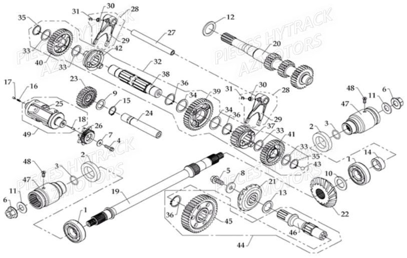 Transmission HYTRACK Pièces Quad HY610 4x4