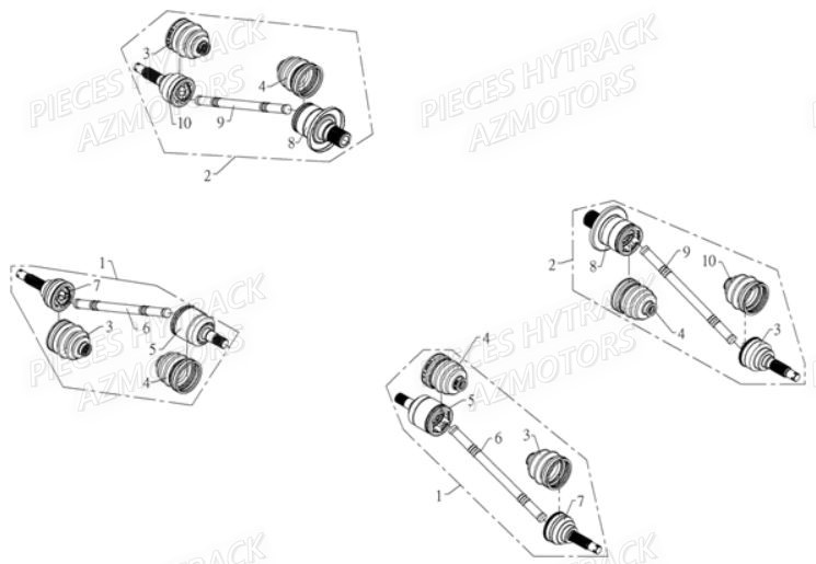 Cardans HYTRACK Pièces Quad HY610S 4x4