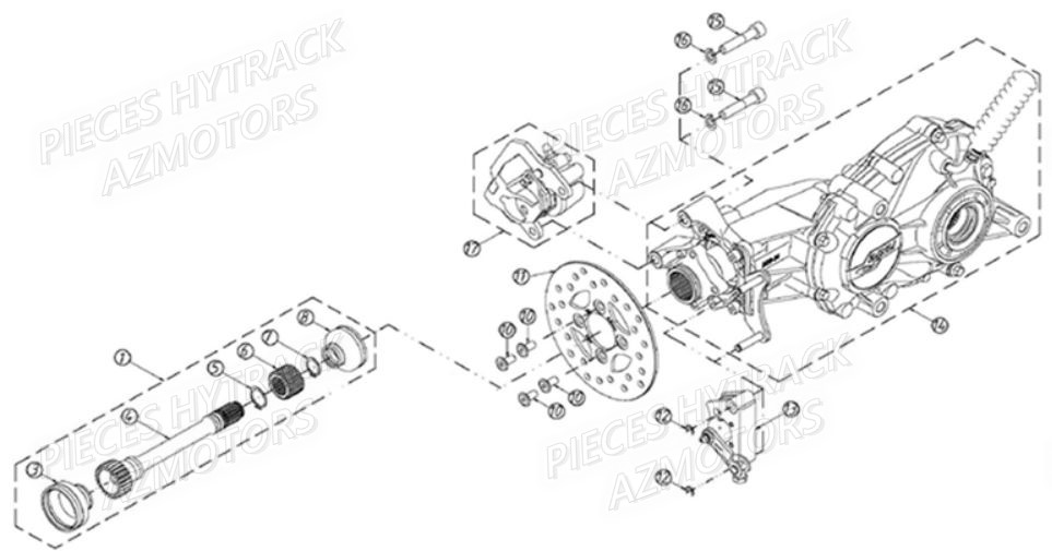 Cardan Arriere HYTRACK Pièces Quad HY610S 4x4