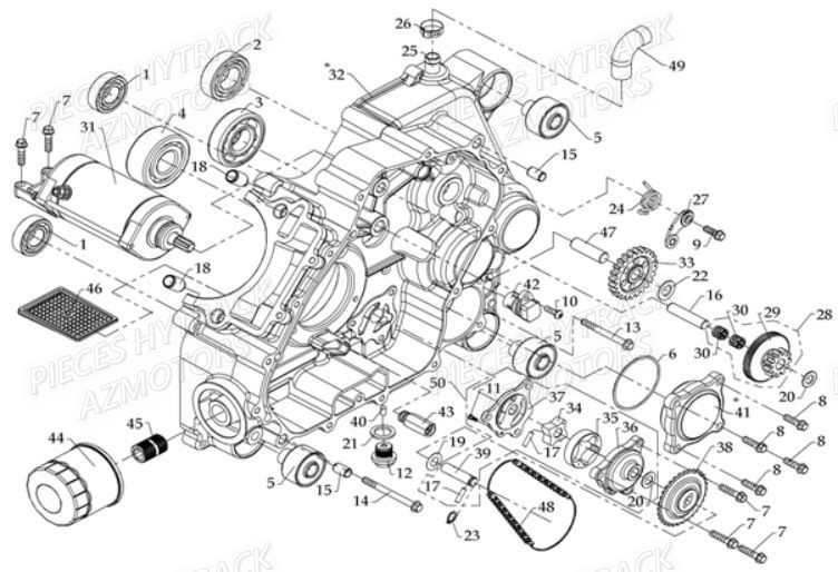 CARTER_MOTEUR_GAUCHE HYTRACK Pièces Quad HY610 4x4