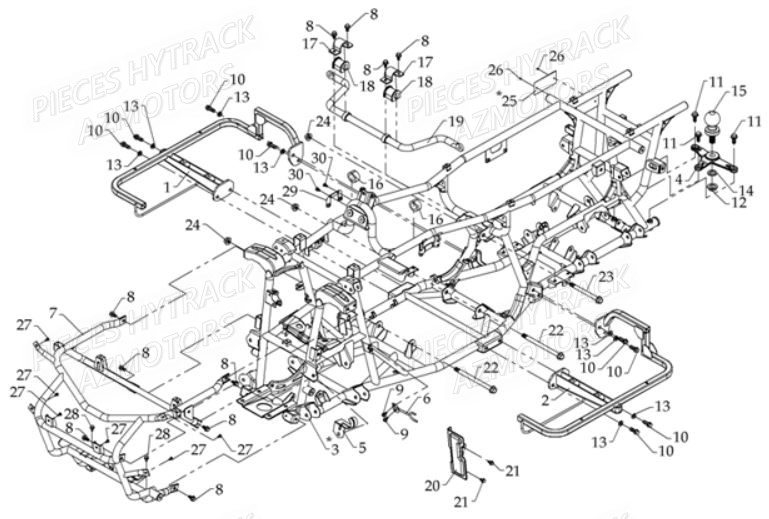 Chassis HYTRACK Pièces Quad HY610S 4x4