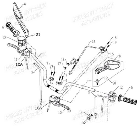 Guidon HYTRACK Pièces Quad HY610S 4x4