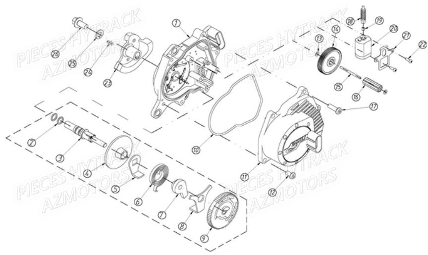 Pont Avant Detaille 4 HYTRACK Pièces Quad HY610S 4x4