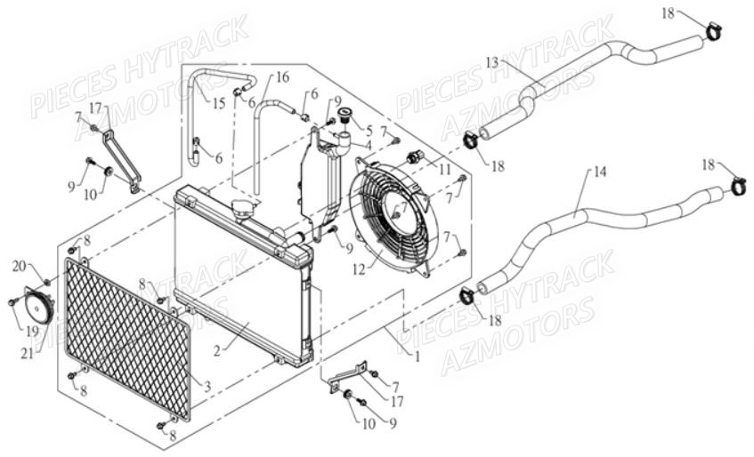 SYSTEME_DE_REFROIDISSEMENT HYTRACK Pièces Quad HY610 4x4