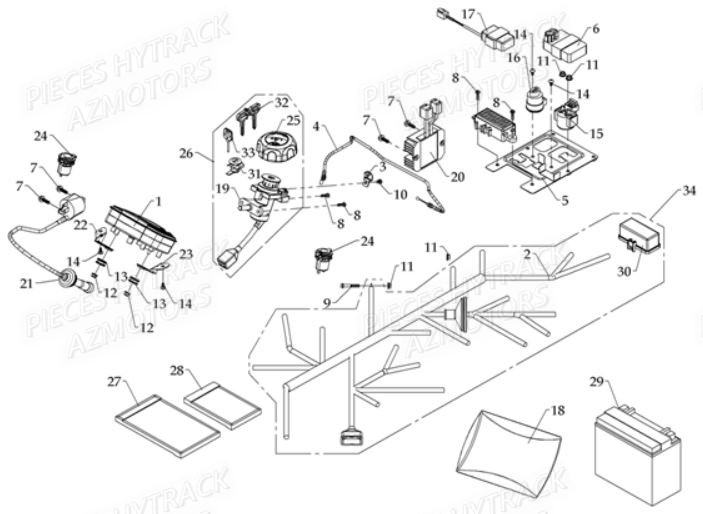 SYSTEME_ELECTRIQUE HYTRACK Pièces Quad HY610 4x4