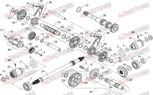 Transmission HYTRACK Pièces Quad HY610S 4x4