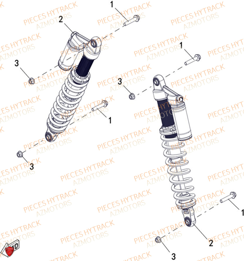 Amortisseurs Arriere HYTRACK Pièces Quad HY650X EPS 4x4