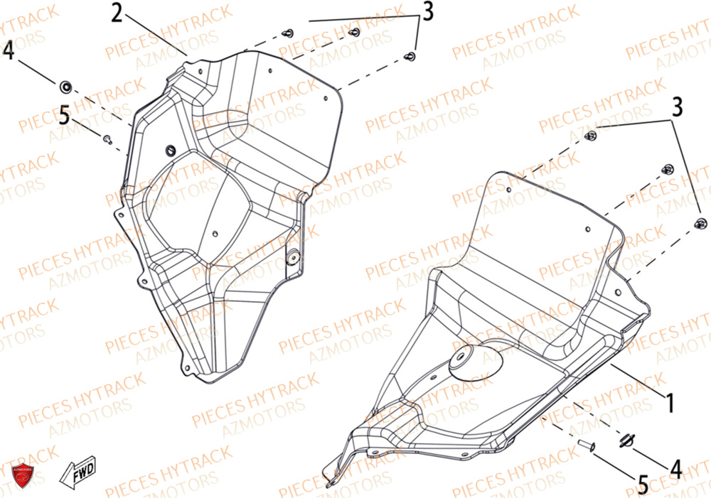 Bouclier De Feu Avant Option HYTRACK Pièces Quad HY650X EPS 4x4