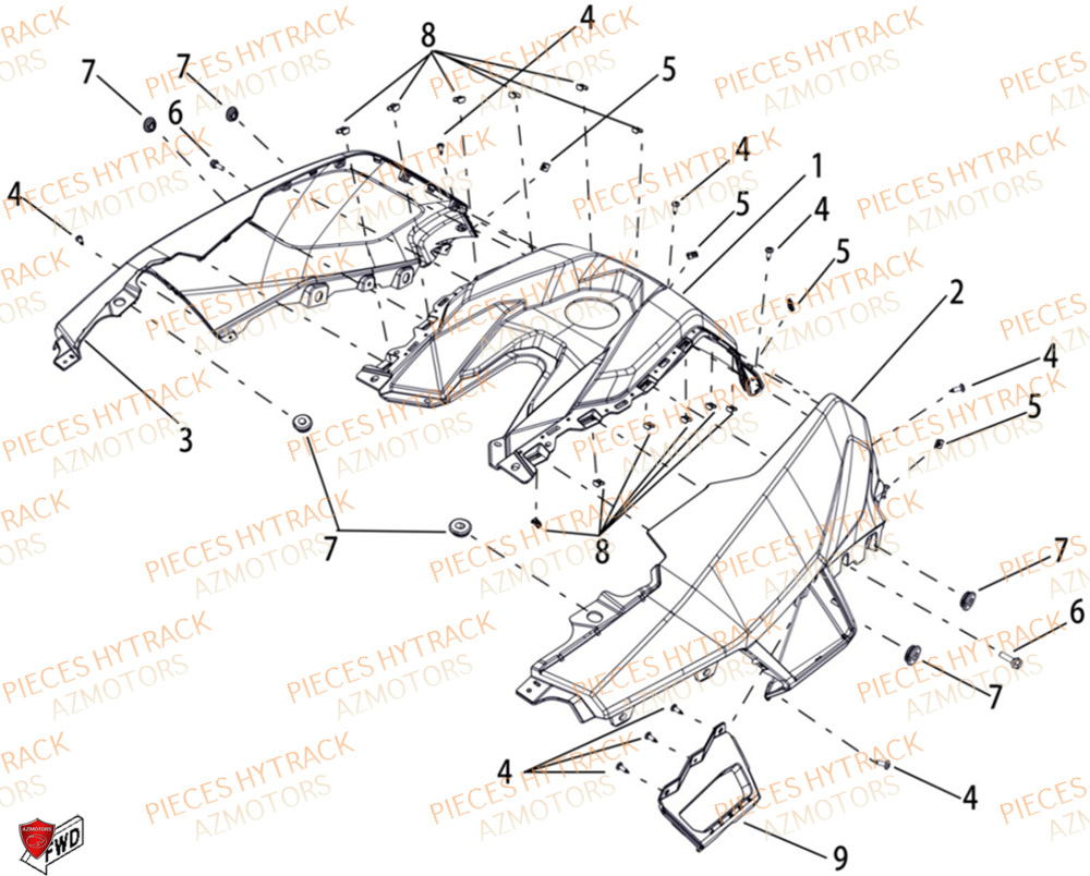 Caches Reservoir HYTRACK Pièces Quad HY650X EPS 4x4