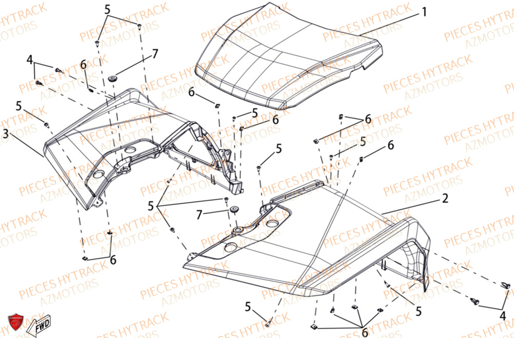 Carrosserie Avant HYTRACK Pièces Quad HY650X EPS 4x4