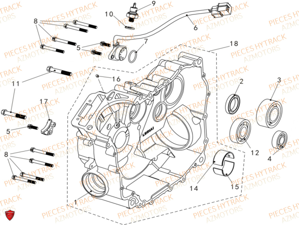 Carter Moteur Droit HYTRACK Pièces Quad HY650X EPS 4x4