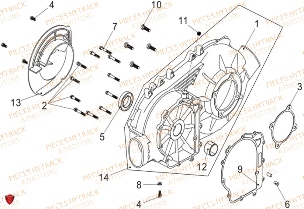Carter Variateur HYTRACK Pièces Quad HY650X EPS 4x4