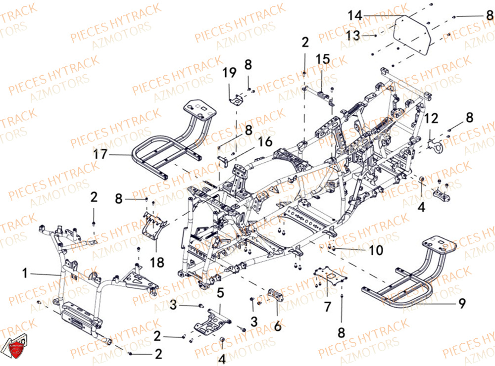 Chassis HYTRACK Pièces Quad HY650X EPS 4x4