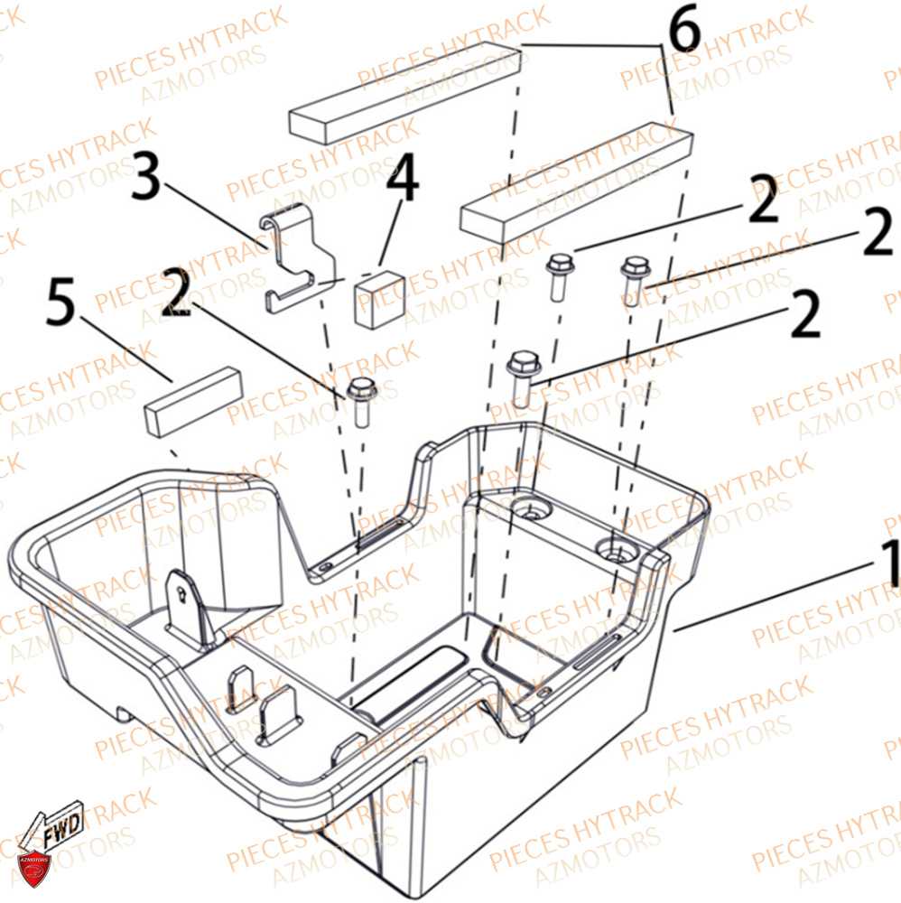 Coffre A Batterie HYTRACK Pièces Quad HY650X EPS 4x4