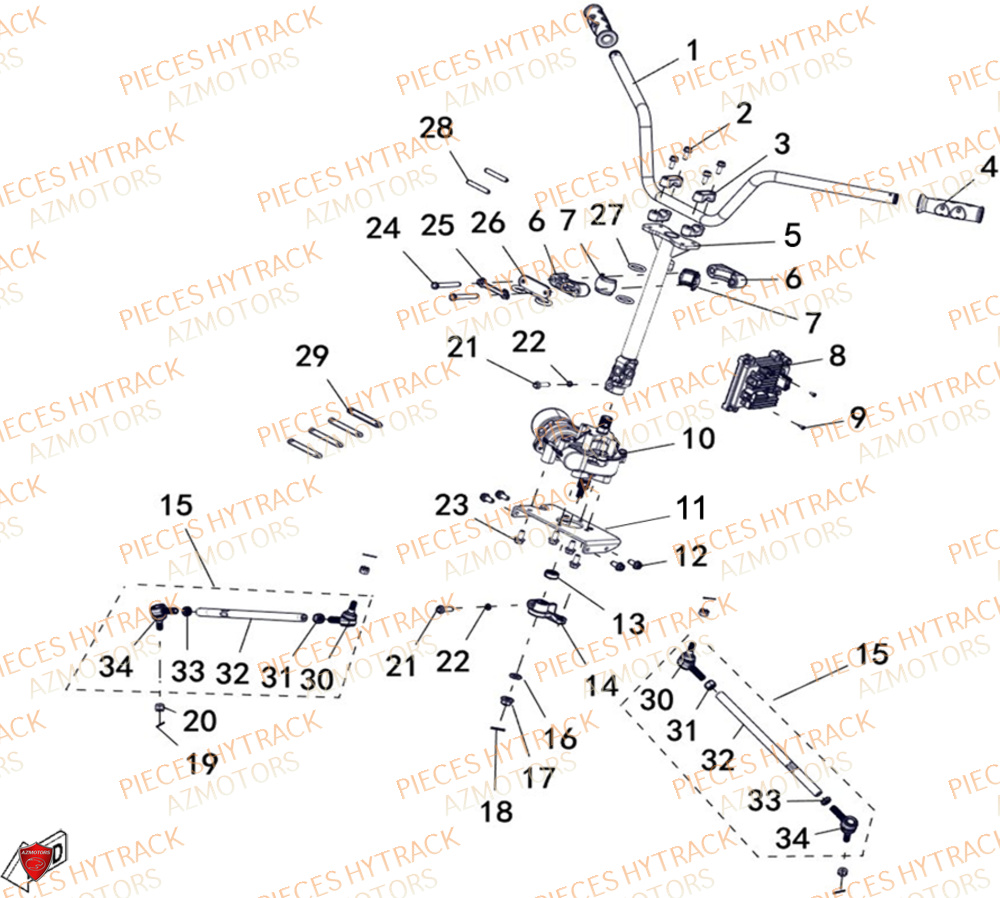 Colonne De Direction Eps HYTRACK Pièces Quad HY650X EPS 4x4