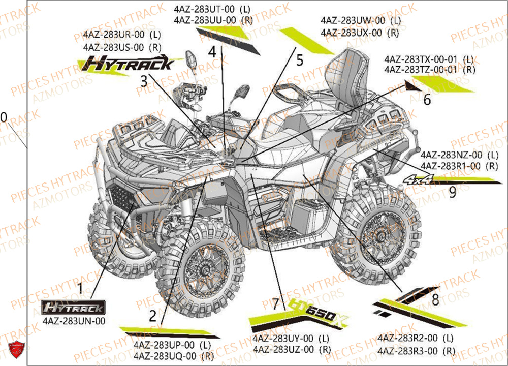 Decoration HYTRACK Pièces Quad HY650X EPS 4x4
