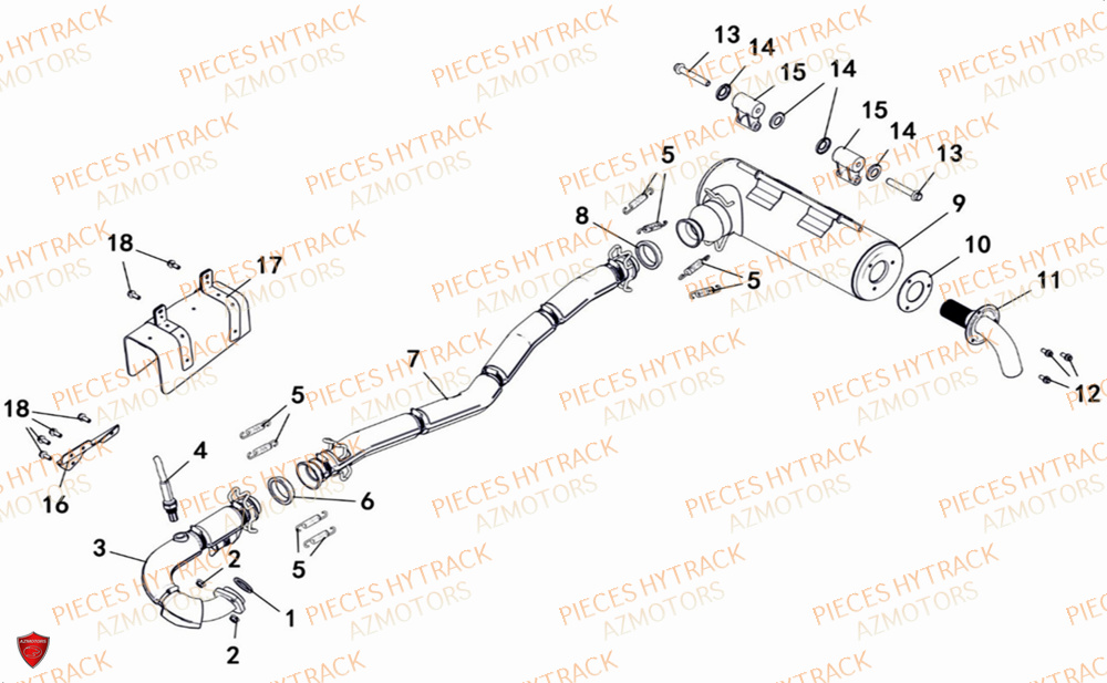 Echappement HYTRACK Pièces Quad HY650X EPS 4x4